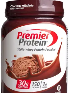 Premier Protein Powder, Chocolate Milkshake, 30g Protein, 1g Sugar, 100% Whey Protein, Keto Friendly, No Soy Ingredients, Gluten Free, 17 Servings, 24.5 Ounce (Pack of 1)