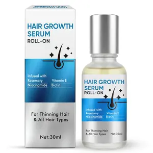Hair Growth Serum Roll On - Rosemary Oil for Hair Growth No-Rinse Hair Serum Boosts Thicker Fuller Strands | Clean