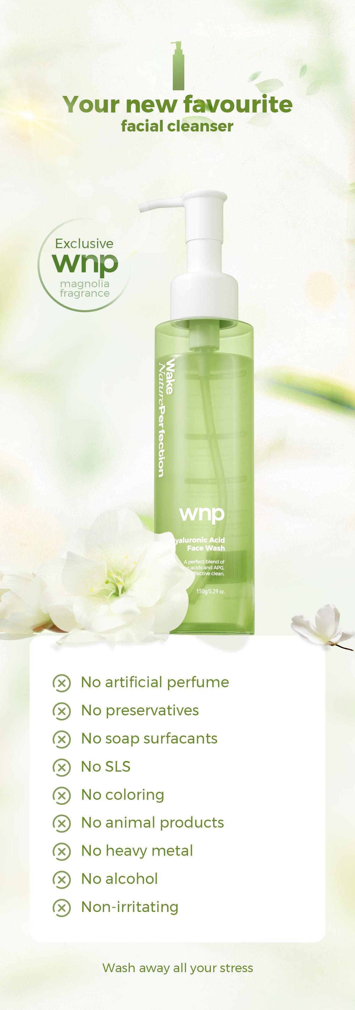[WNP Official]  WNP Hyaluronic Acid Face Wash Gentle Deep Cleansing for Sensitive Skin, Moisturizing & Oil Control, Skin Barrier Repair Facial Skincare Comfort Cleanser