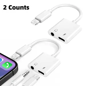 2 in 1 Headphone Jack Adapter, Fast Charging Adapter, Phone Accessories Compatible with iPhone 14 13 12 11 XS XR 8