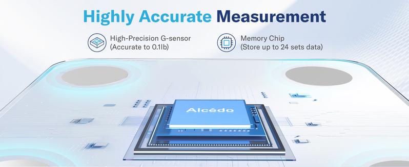 Alcedo Smart Scale for Body Weight, 7-Color Glowing Bluetooth Digital Bathroom Scale for BMI and Body Fat, Body Composition Monitor with Smartphone App