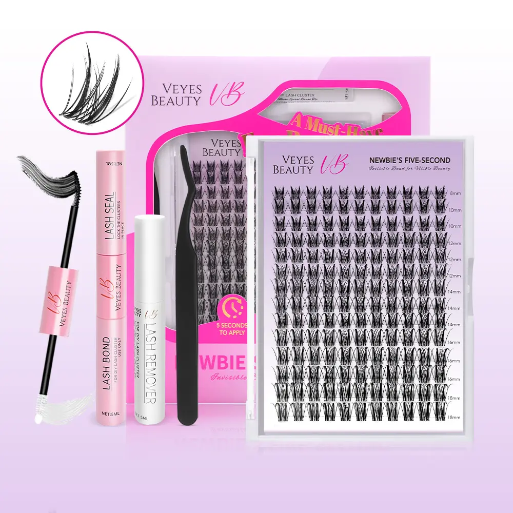 VEYESBEAUTY Sylph Cluster Lashes individual Lash Extensions Layered Wispy Faux Mink Lash Newbie's Five-Second DlY Mixed Length for Self Application Makeup atHome Cosmetic Eyelashes Extensions,sunscreen