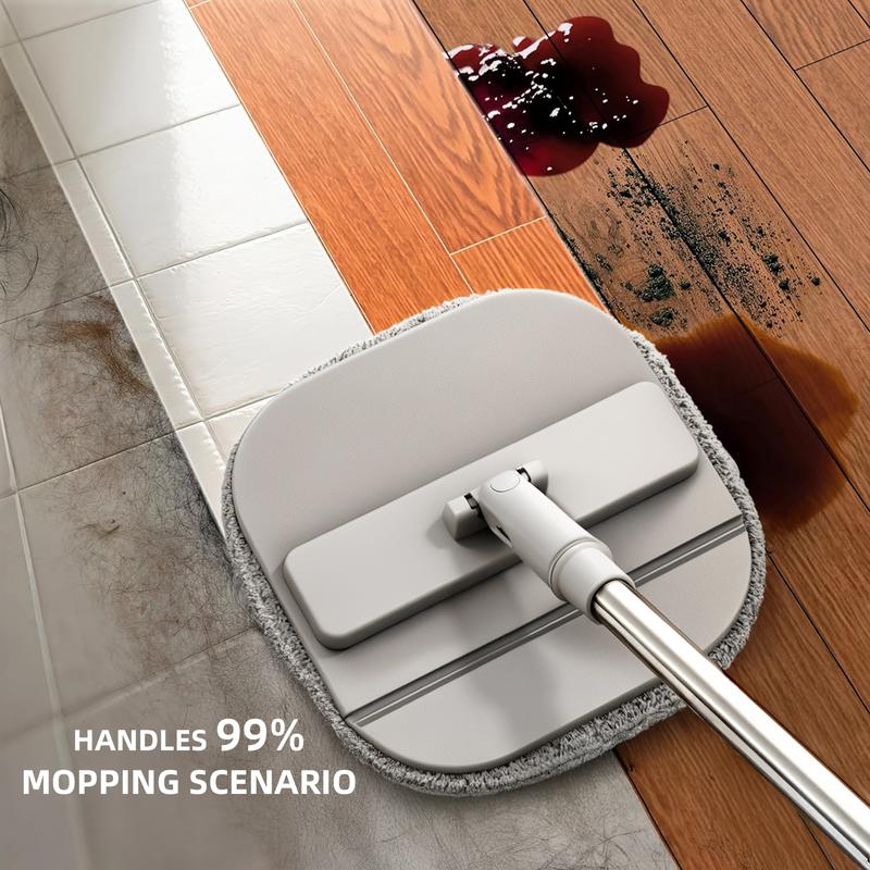 Mop and bucket set, convenient for cleaning corners, rotating mop with dirty water self separation system, including 4 replacement mop heads, household self-cleaning mop and bucket system, equipped with mop scraper for floor cleaning