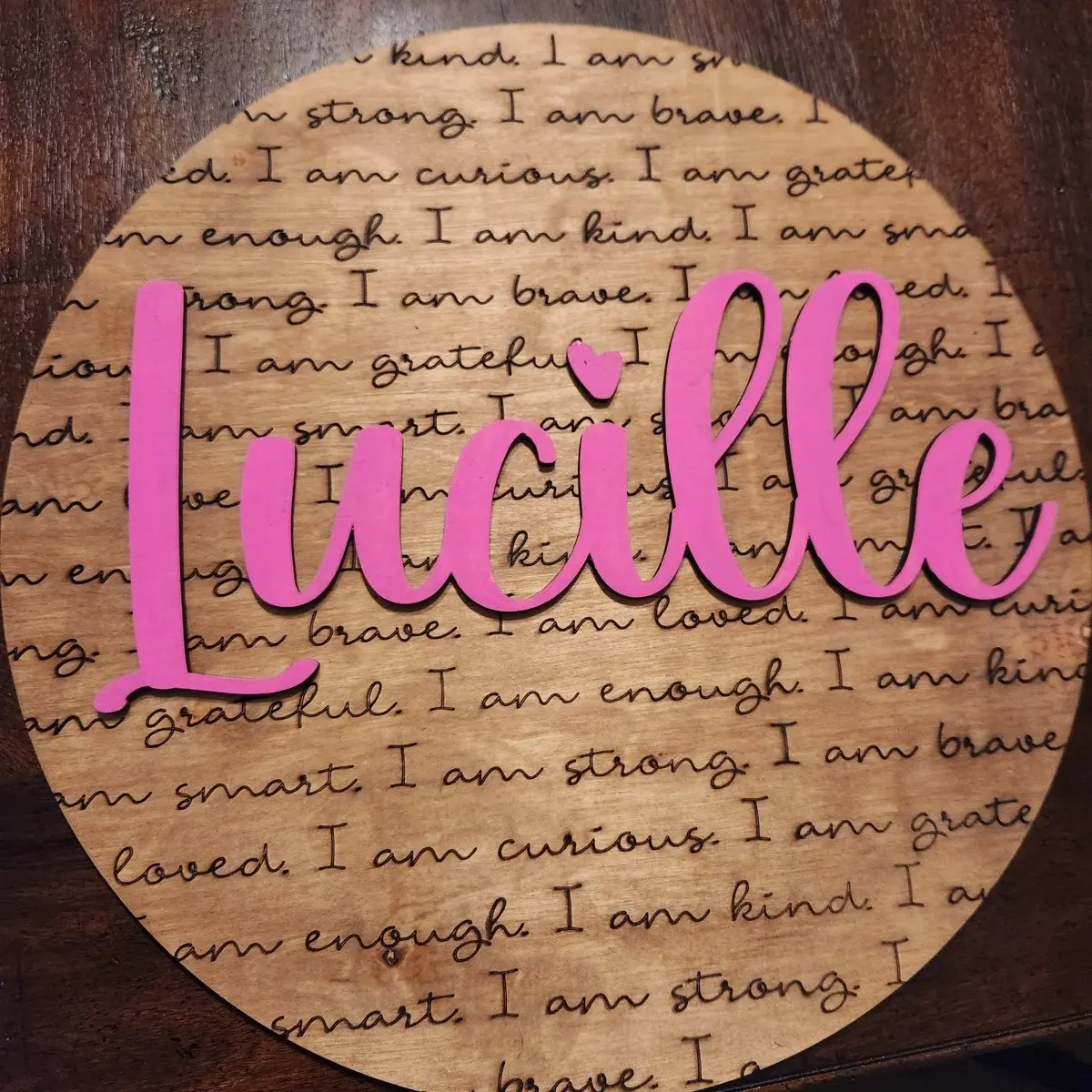 Affirmation Board wood personalize 15 inch Board