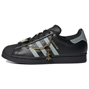 Adidas Originals Superstar Women's Retro Casual Low-Top Sneakers in Black and Silver Verifiable, with credentials and supporting global authentication