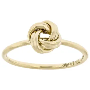JTV Oro Divino 14k Yellow Gold With Sterling Silver Core Twisted Love Knot Ring