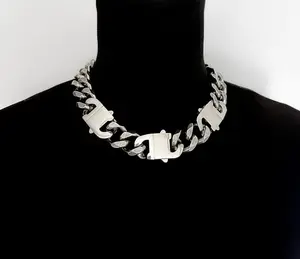 Triple Clasp Chain Necklace, Chunky Curb Chain Statement Necklace, Stainless Steel Industrial Hardware Chain, Punk Streetwear Jewelry