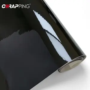 Glossy Black Vinyl Wrap Car Body Film Self Adhesive Motorcycle Sticker Exterior Car Sticker Color Changing Film Auto Accessories