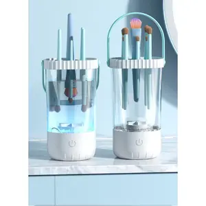 Multifunctional Makeup Brush Cleaner Household Brush Washing Machine Powder Puff Beauty Tool Electric Cleaning Storage Box Low Noise Bass High-Speed Visual Compact Portable