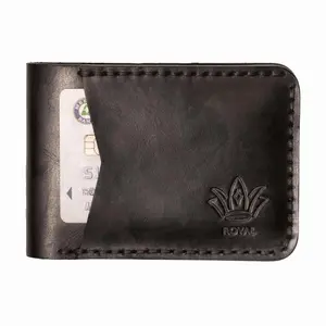 ROYAL Black Leather Wallet for Men Durable High-Quality Multiple Compartments Versatile Accessory with Sleek Design & Intricate Details Classic Style