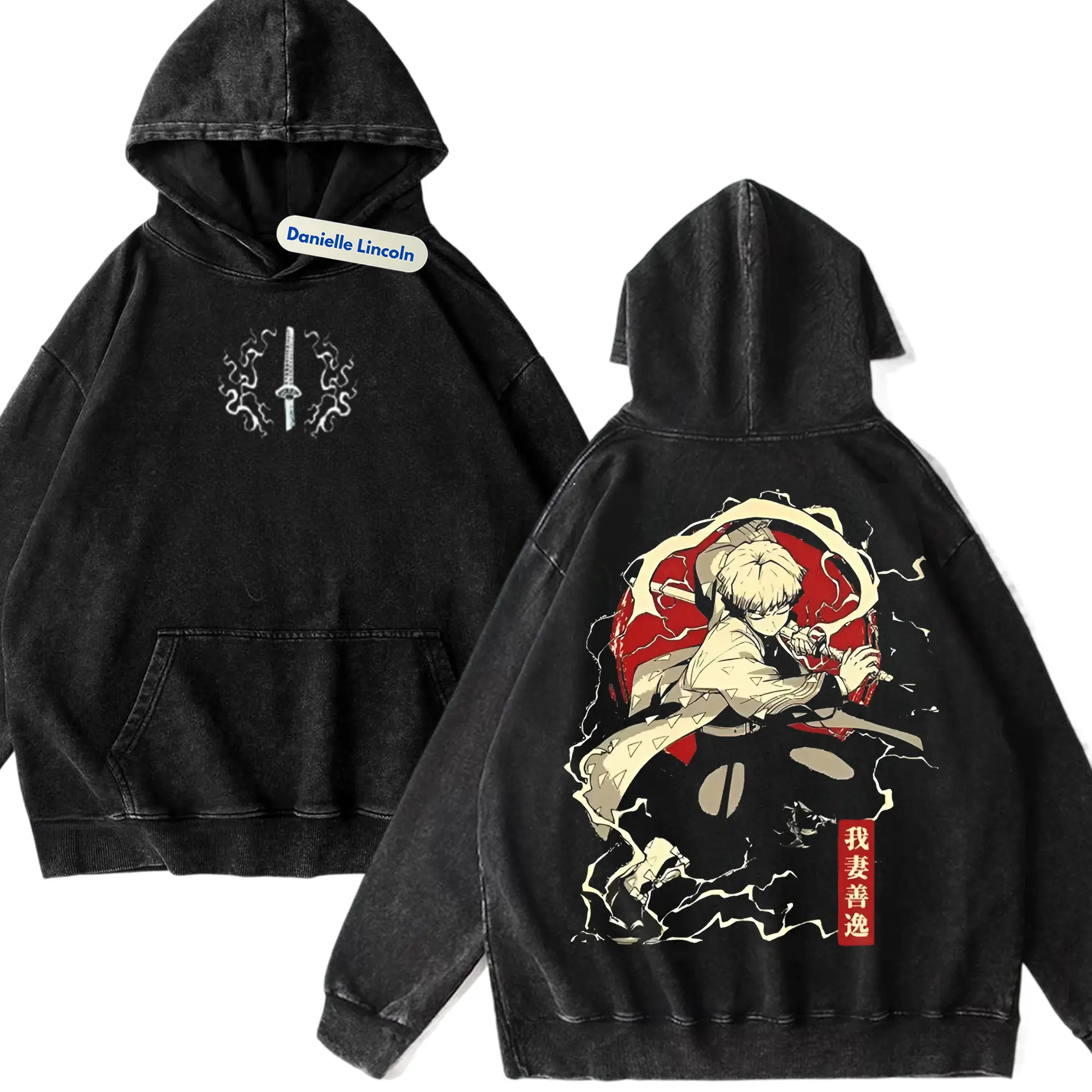Zenitsu Thunder Breathing 2 Sided Hoodies, Demon Slayer Manga Hoodies Gift For Fan Anime, Gift For Men, Gift For Women Crew Neck Trending T-shirt
