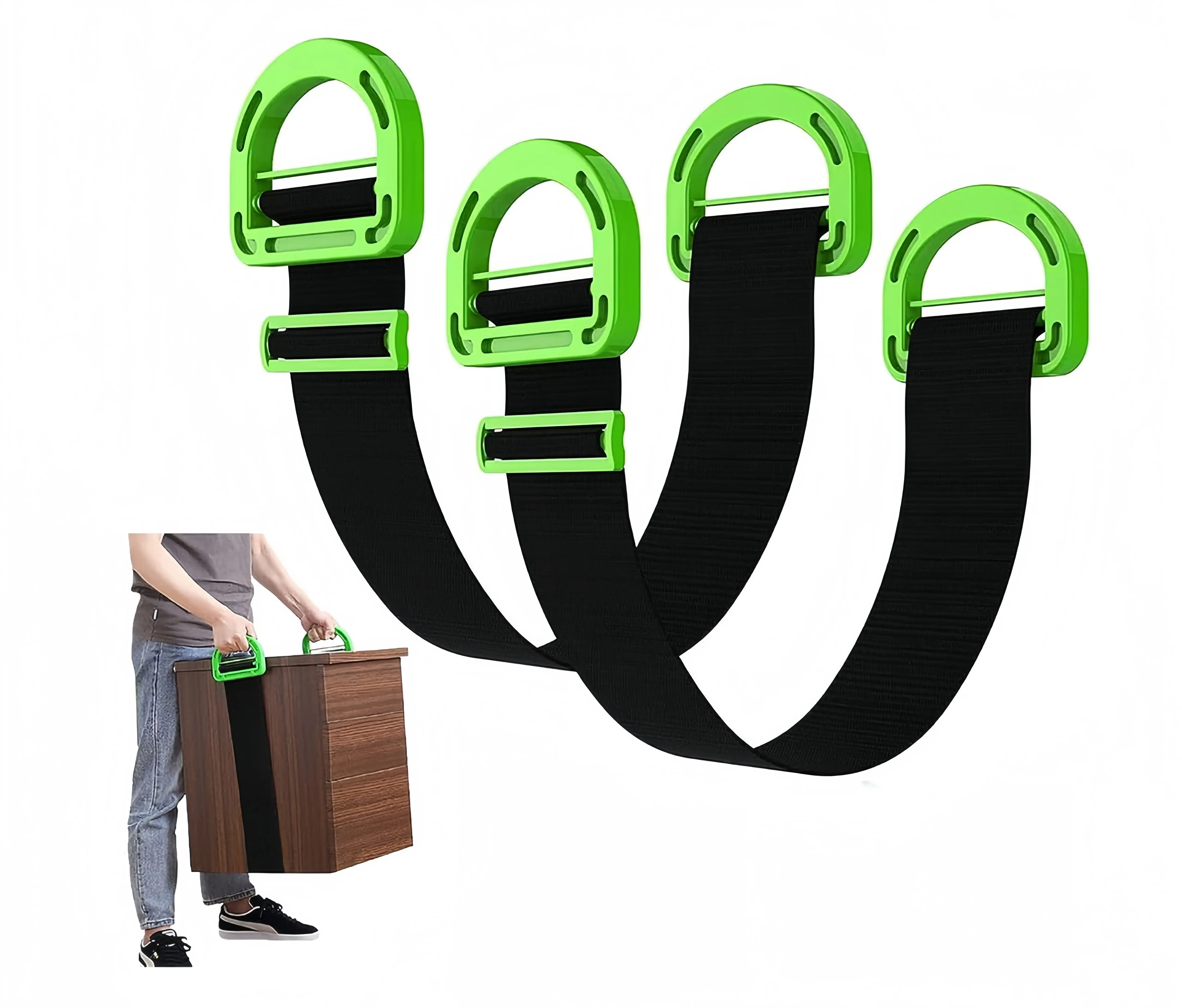 Moving Straps,2 Pack 1-Person Adjustable Handle Moving Lifting Strap for Moving Furniture, Appliances, Objest Up to 600lbs