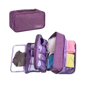 Portable Travel Packing Cube Pouch Organizer, 1 Count Multi-grid Zipper Underwear Garment Bag, Travel Clothes Organizer for Home Storage and Travel Organization, Home Essentials, Travel Essentials