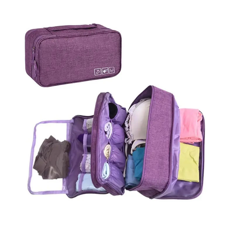 Portable Travel Packing Cube Pouch Organizer, 1 Count Multi-grid Zipper Underwear Garment Bag, Travel Clothes Organizer for Home Storage and Travel Organization, Home Essentials, Travel Essentials