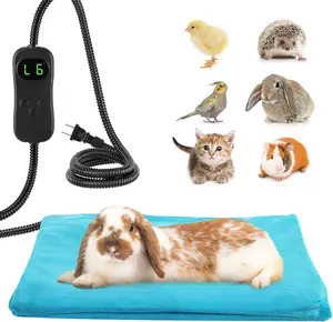 Pet Heating Pad for Small  - Fire Retardant Heated Pad with Overload Protection Anti  Cord for Puppy Kittens Chicks Rabbits Ferrets Hedgehogs Outdoor Indoor 15.7 x 12 Inches