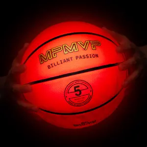 USB Rechargeable Glow Basketball for Kids, Night Light Ball with Pump and Storage Bag, Creative Gift for Boys Aged 7-15