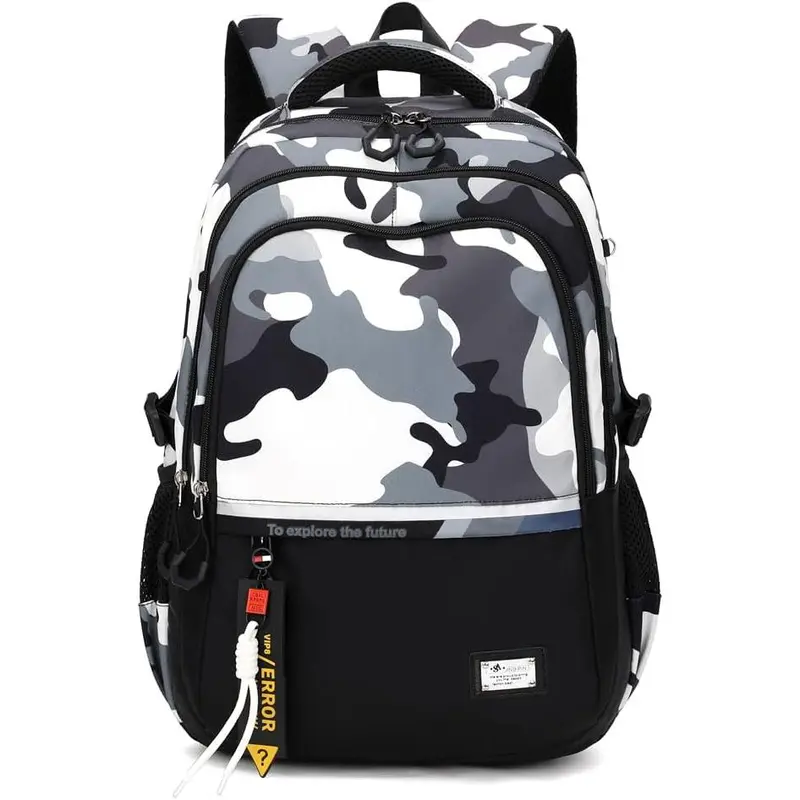 Camouflage Kids School Backpack for Boys Camo Casual Bookbags Elementary Middle School Bag Teens Travel Backpack