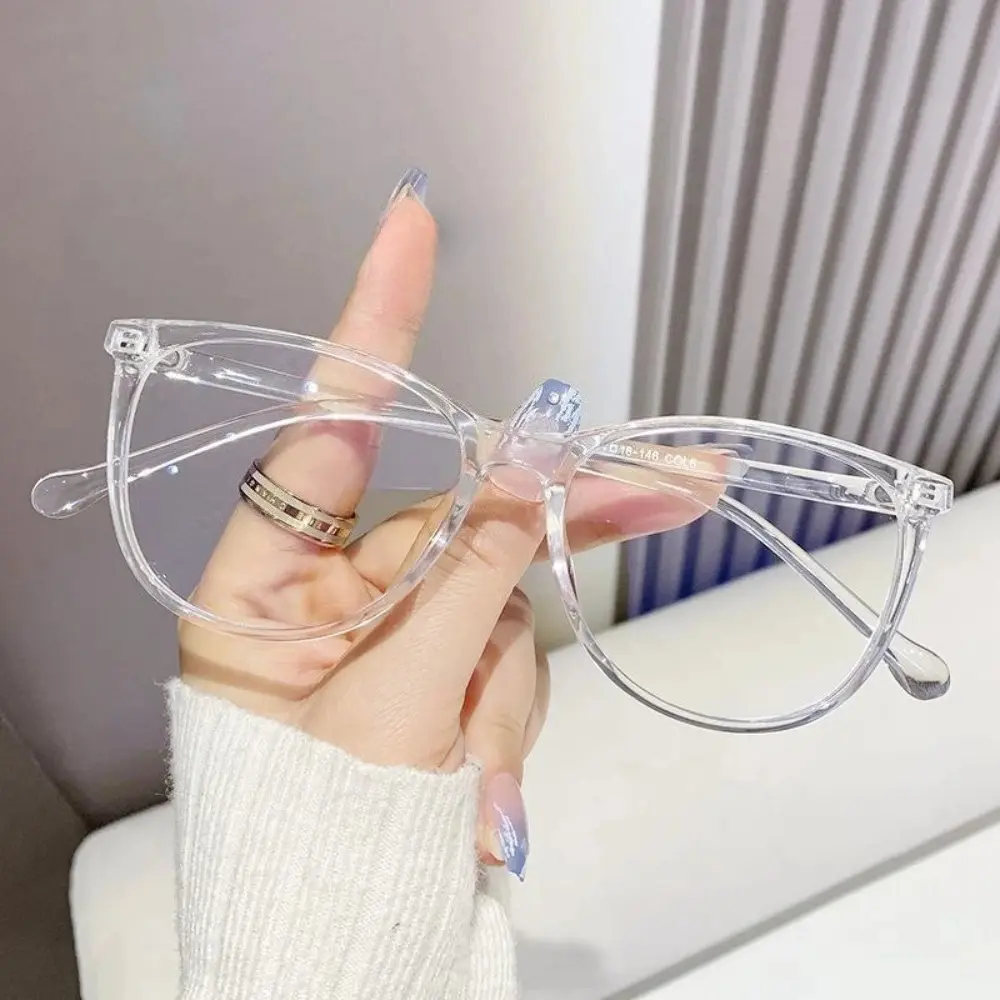 1Pair Lightweight Square Eyeglass Frame, Clear Transparent Decor Glasses, Fashion Unisex Eyewear, Stylish Spectacles for Office Study Daily Outfit