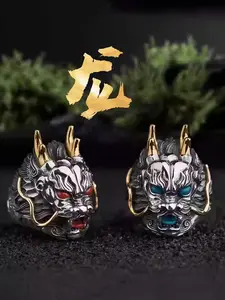 Men's Fashion Dragon Ring, Luxurious Vintage Design, Cubic Zirconia Inlay, Retro Hip Hop Copper Alloy, Perfect for Parties and Gifts