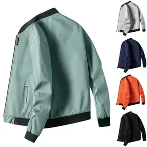 Miluxas Men's Jacket Lightweight Bomber Jacket Clearance Casual Windbreaker Jackets Windproof Zip Up Coats with Pockets Orange 10(XL)