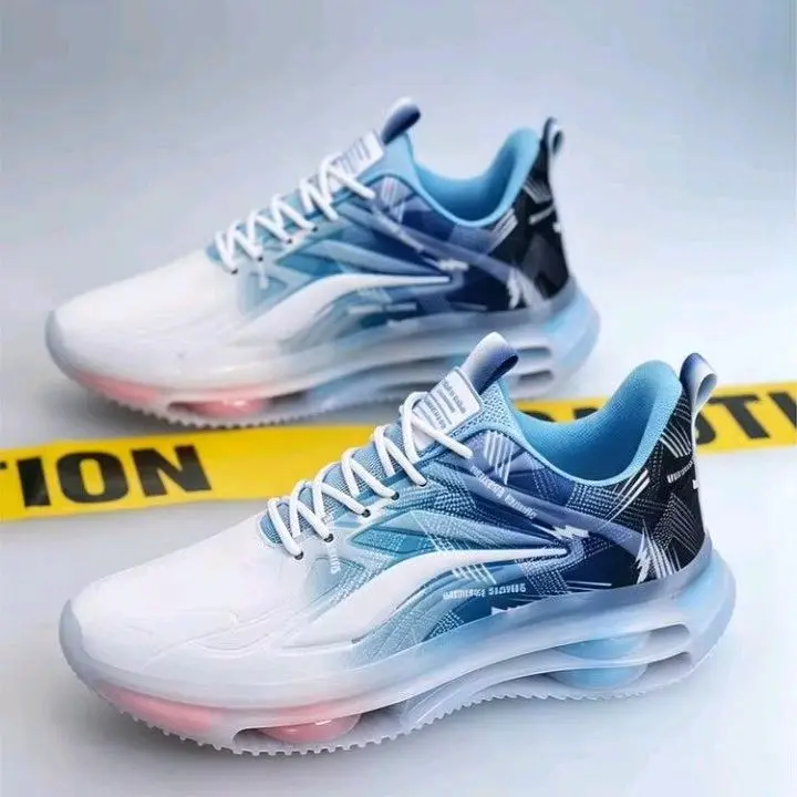 Men's Custom Blue Running Shoes, Low-Top Workout Sneakers, Breathable Runner for Jogging with Laces