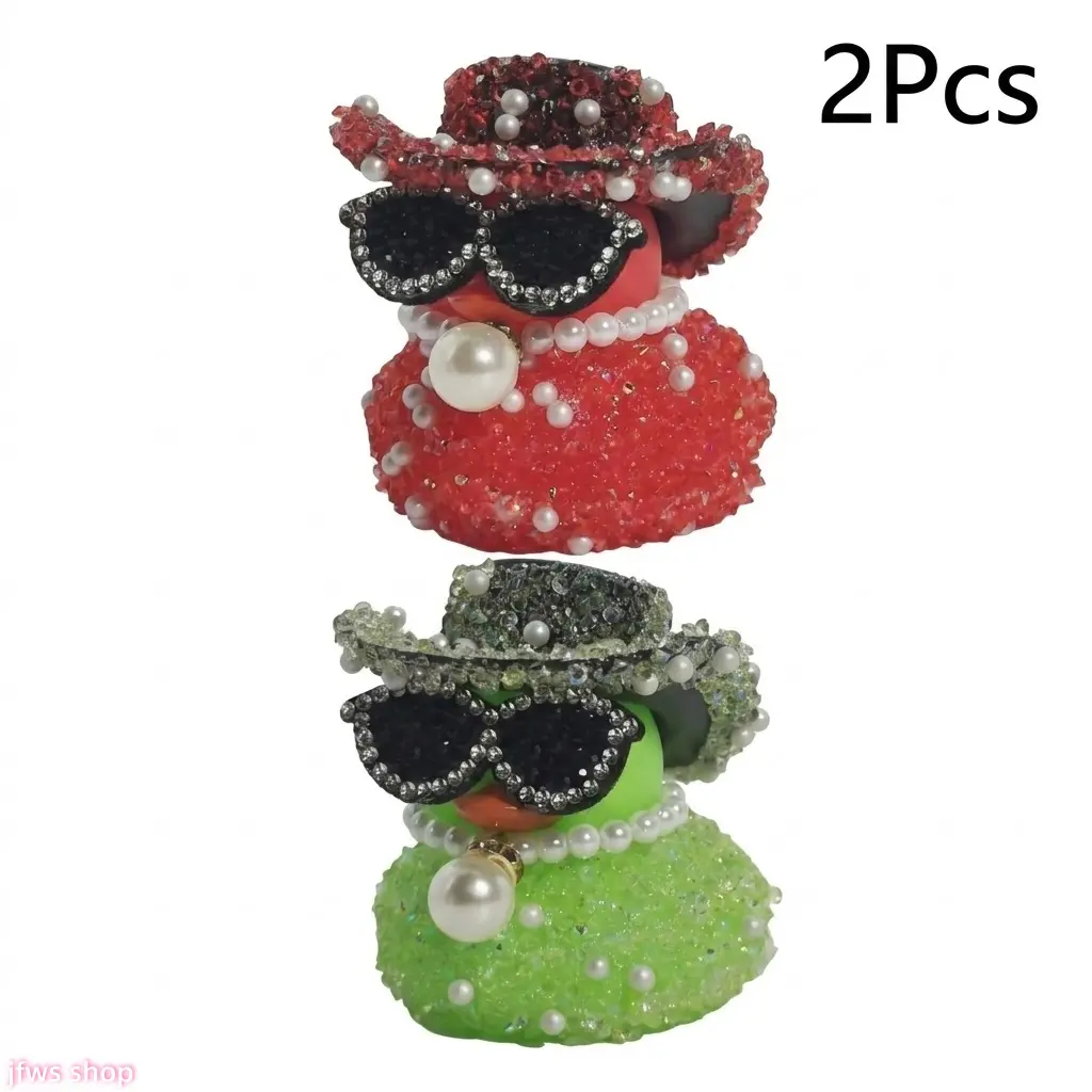 Bag Charms 2 Pack, Trendy Shiny Black Duck Ornaments, Fashionable Bling Accent for Car Interior & DIY Projects, Unique Gift, Playful, Shiny Ducks, Bling Accents, Car Enthusiasts homedecor, Daily Commute, Elevate Car's Style