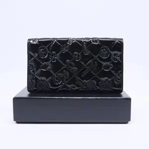 Pre-owned CHANEL Leather Small Leather Goods Lucky Symbols Pochette Embossed Quilted Patent W20459