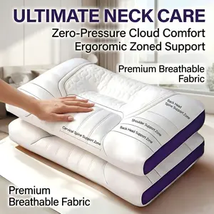 2-Pack Cervical Neck Pillow for Deep Sleep | Hypoallergenic Cover, Machine Washable | Ergonomic Pillow for All Sleep Positions – Back/Side/Stomach | Travel & Home Use, Perfect Gift