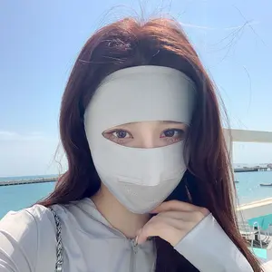 Yanyu Full Face Sun Mask for Women UV Protection Breathable Ice Silk Neck Gaiter for Summer Outdoor Cycling