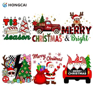Christmas Tree Gingerbread House Vinyl Stickers Set, DIY Holiday Decorations for Shirts Bags, Easy Application Long-Lasting Colors
