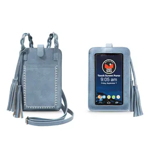 Free Spirit Touch Screen Purse comes with (4) credit card slots and one deep interior pocket for your essentials Wallet Sling Solid Color Wallet