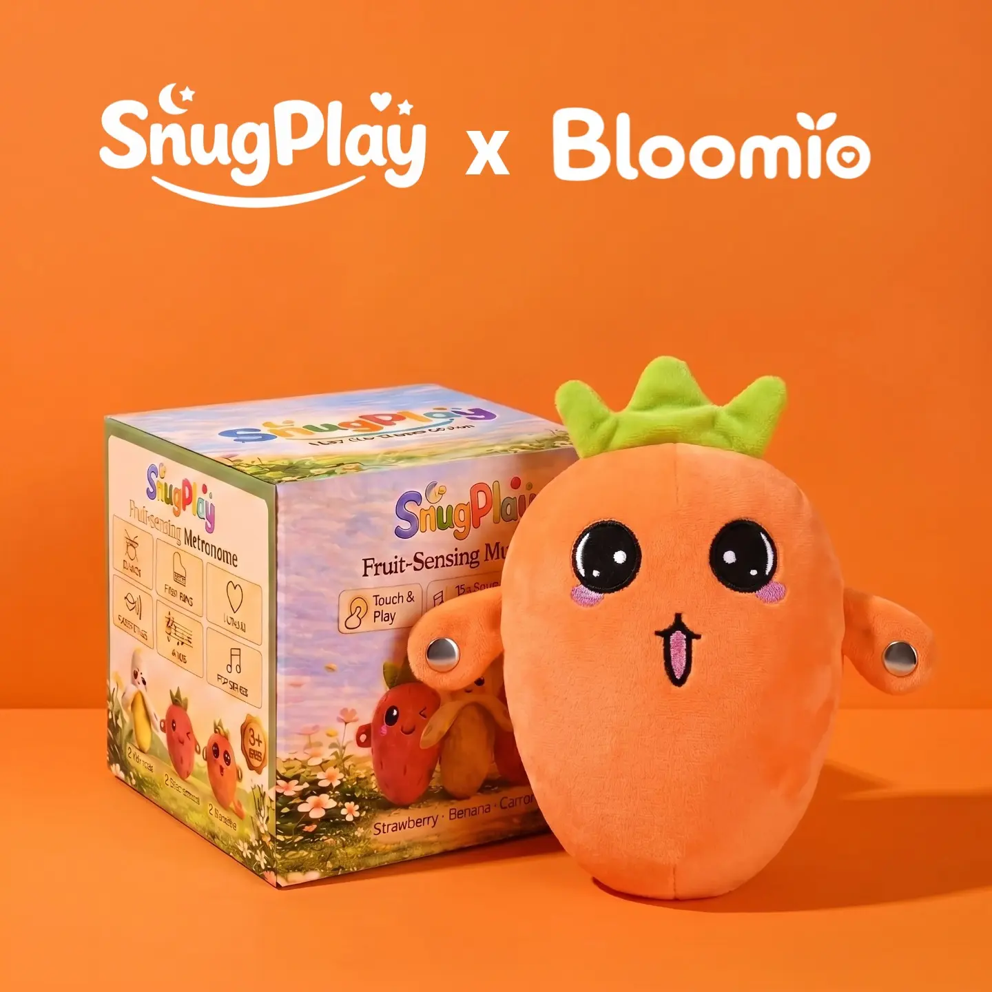 Bloomio Joys Interactive Music Plush Toy Set – Banana, Strawberry & Carrot Electric Plush Toys for Parent-Child Interaction, Couples & Friends Prank Toy, Valentine’s Day & Easter Party Fun Gift for Kids & Adults stuffed animals cute girly gifts