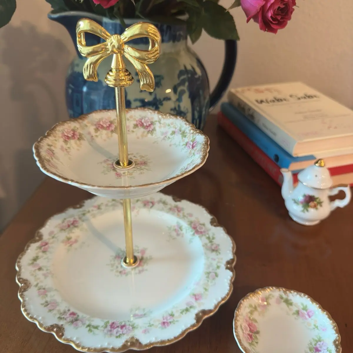 French Limoges Tiered Stand for Plates, Dishware & More