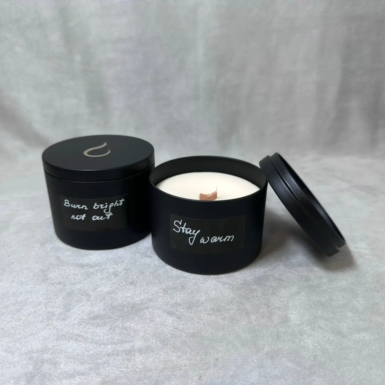 Message Candle Set (2 pcs) — Handwritten Notes, Soy Wax