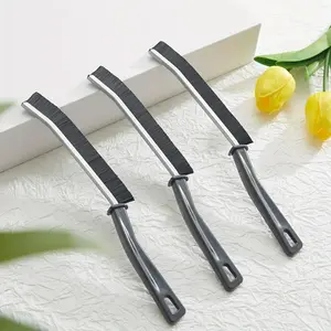 3Counts Heavy-duty Bathroom and Kitchen Grout Brush, Multi-functional Cleaning Tool, Hard-bristled Brush, Durable Plastic, Suitable for grout lines, window channel edges, sink basin edges.