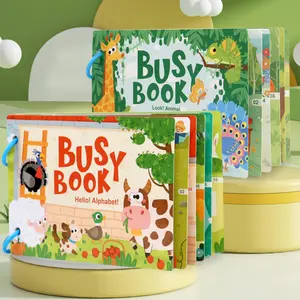 Early Education Busy Book, Toddler Busy Book, Multiple Themes Alphabet Number Recognition Puzzle Reusable Sticker Book, Ideal Birthday Gift, Family Present, Kids Drawing Book