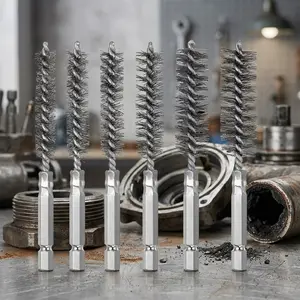 Industrial-Grade Metal Rust Removal & polishing Tool Set: Heavy-Duty Electric Drill Brush Attachments for Surface Restoration, Pipe Cleaning, Auto Repair. Slip-Resistant Handle, Durable & Portable Detachable Rotating Heads.