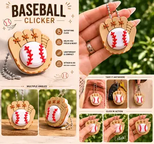 Baseball Glove Clicker Keychain | Baseball Fidget Clicker | 3D Printed Baseball Gift | Sports Keychain | Sensory Clicker | Baseball Team Gift