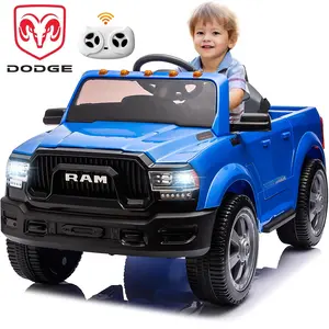 CoCLUB Licensed Dodge RAM 2500 12V Ride On Cars with Remote Control, Kids Electric Ride on Pickup Truck with Music, MP3/USB Port, Cup Holder, Back Storage, Gift for Kids Boys Girls