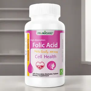 ProNuCare® Folic Acid 400 mcg Melts in Mouth Oral Absorption Tablets No Sugar 100 CT for Prenatal & Cell Health Support - Sensitive Stomachs, Vitamin, Healthcare