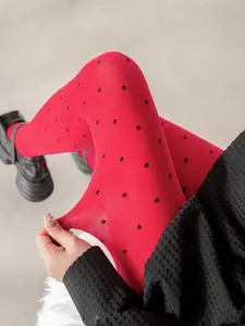 Women's Plus Size Polka Dot Print Pantyhose, Ultra-Thin High Elasticity Fit Breathable Stockings, Fashion Multi-Purpose Womenswear Socks for Dates and Parties