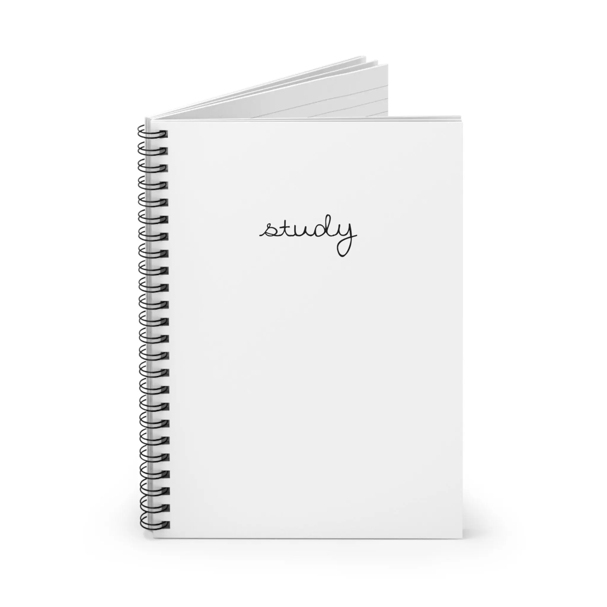 Minimalist Study Spiral Notebook, Black & White Notepad, Monochrome Jotter