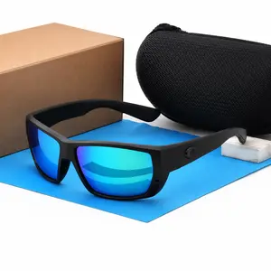 Costa Del Mar Tuna Alley Sunglasses Polarized 580P – Black Fishing Frame with Blue Mirror Lens for Maximum Clarity