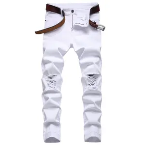 Men's Slim Fit Stretch Jeans Ripped Skinny Jeans For Men, Fashion Distressed Straight Comfort Flex Waist Pants