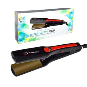 Le Angelique Titan G3 Nano Titanium Ionic Flat Iron for Long Thin & Thick Coarse Hair Eliminates Frizz with Less Damage Precise Heat Control Travel Friendly