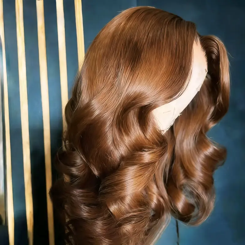 Premium Human Hair Body Wave Chocolate Brown HD Lace Front Wig - Brazilian Hair, Pre-Plucked, Silky Bounce, Natural Look, for Party Wear, Daily Use, Wigs Human Hair, Chocolate Brown Wig