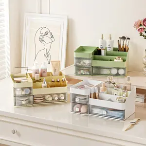 Multifunctional Makeup Organizer Box, Drawer-Style Cosmetic Storage, Lipstick & Skincare Compartment, Small Multi-Compartment Tray, Beauty Organizer