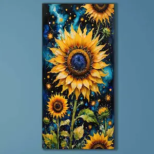 5D DIY Full Drill Round Diamond Painting - Diamond Painting Kit Sunflower. Mosaic Canvas DIY Wall Art, Home Wall Decoration.