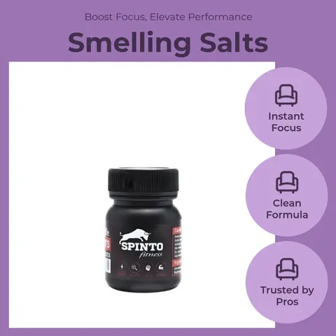 SPINTO FITNESS Original 2-Ingredient Smelling Salts Powder Bottle - Sugar-Free Fitness Endurance Supplement, Gym-Bag Ready Pre-Workout Booster for Fast Alertness, 1-Month Supply, Prop 65 Safe Energy Support for Adults
