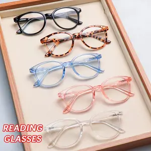 5-Pack Anti-Blue Light Reading Glasses Stylish Round Frames Designed for Women And Men Spring-Hinge Design Lightweight Frames Premium Blue Light Lenses Ideal for Daily Outings, Reading, and Computer Work Essential Holiday Gift